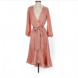 Gal Meets Glam Wrap Midi Cocktail Dress